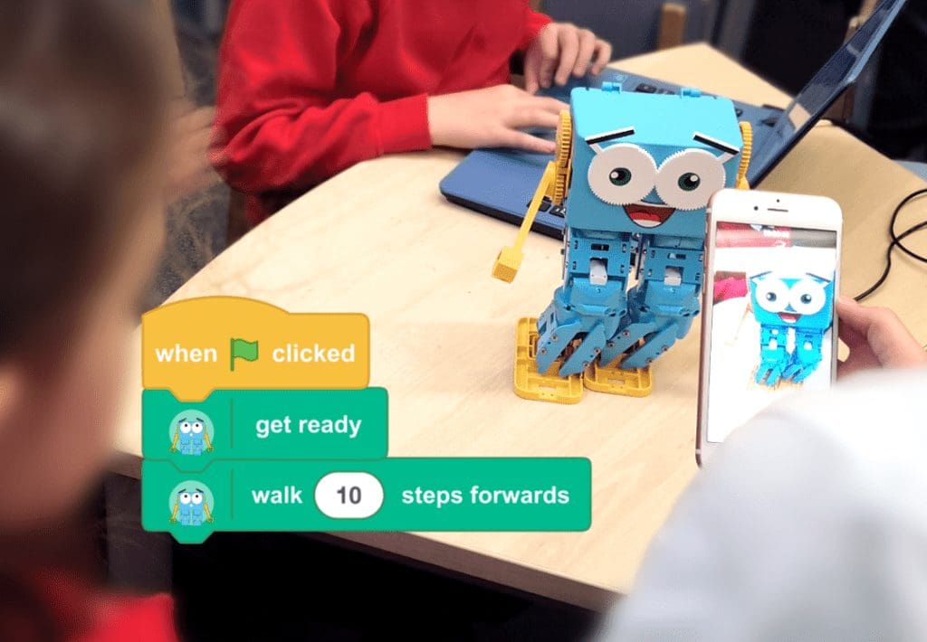 Marty in Class with block code