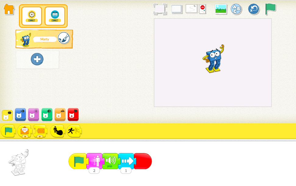 Junior Block Coding on the Robotical App